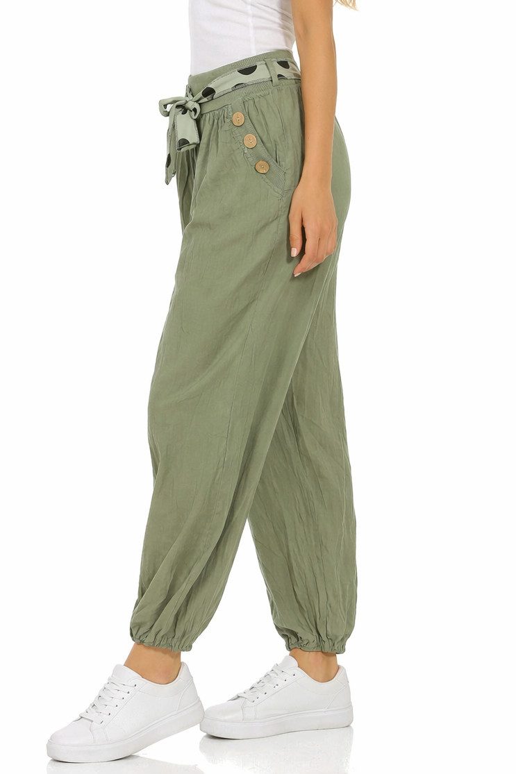Mississhop Haremshose Leichte Baumwollhose einfarbige Hose Sommerhose Aladinhose M. 270 in Unifarbe