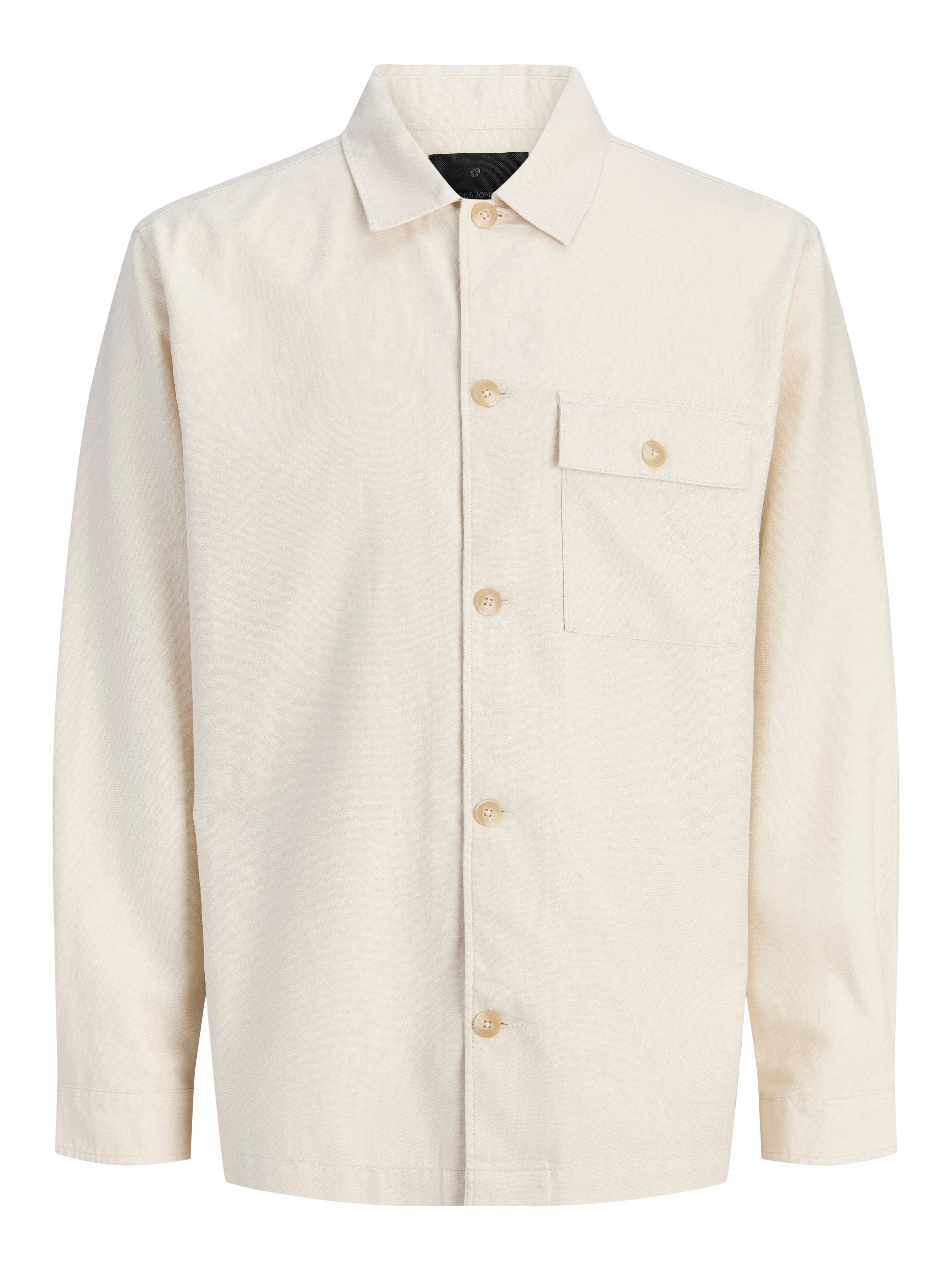 Jack & Jones Langarmhemd JPRBLATYLER HERRINGBONE L/S OVERSHIRT mit Brust Tasche – Bild 3 von 3