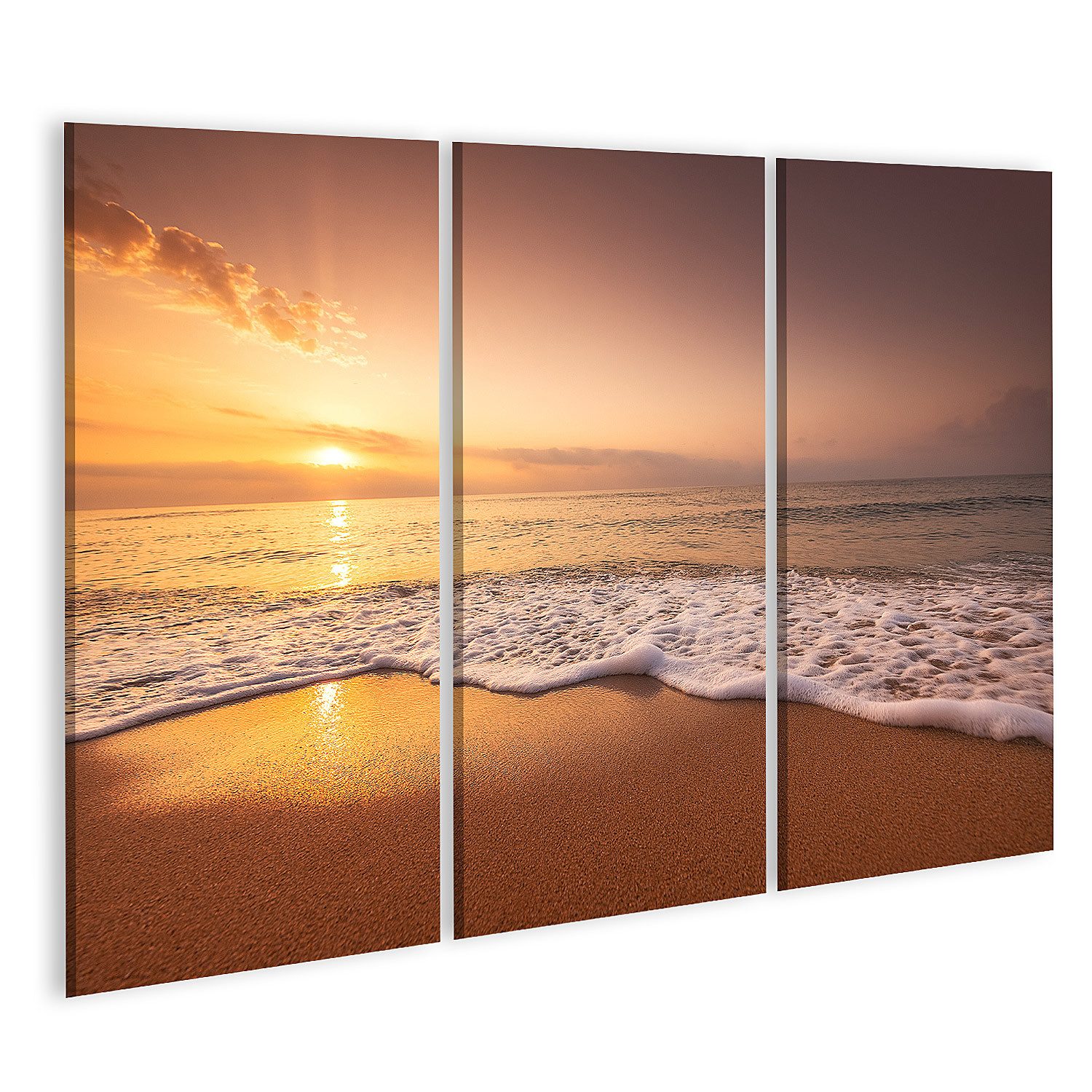 Leinwandbild Goldener Sonnenaufgang Über Dem Meer Bilder