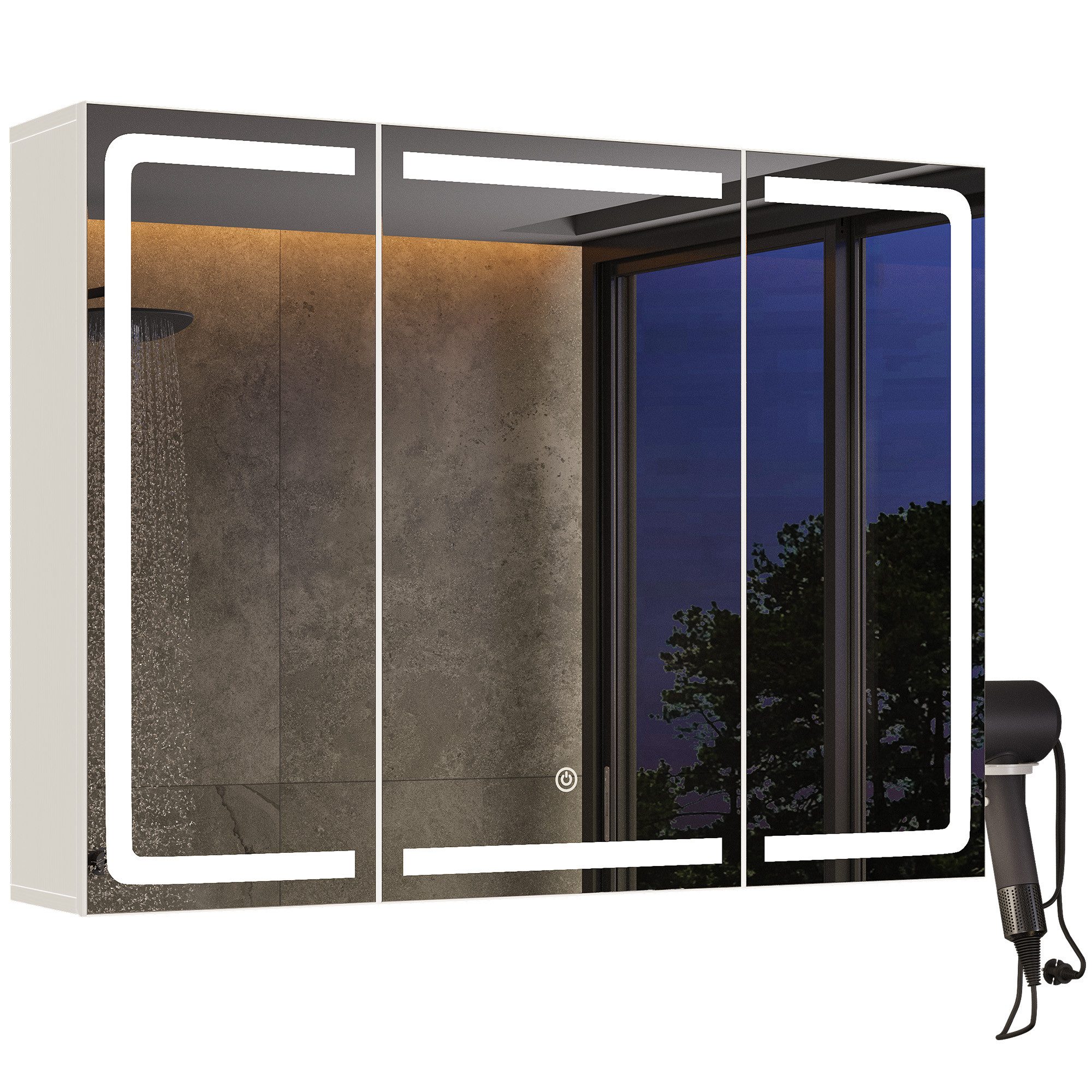 Spiegelschrank Badezimmerschrank Wandschrank, B:80/100CM