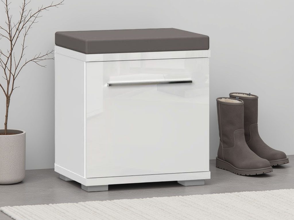 OTTO home Schuhbank Piano, Sitzbank inkl. Polsterkissen (H/B/T): 53/46/35cm), UV lackiert, hochglänzend, Soft-Close Funktion