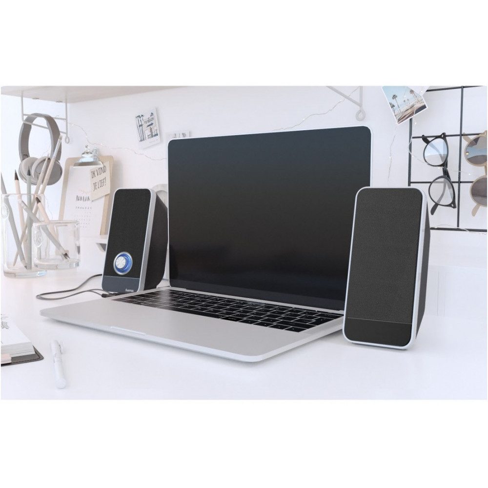 Hama Hama Sonic LS-206 Multimedia-Lautsprecher 2.0 PC-Lautsprecher (USB, USB Stromversorgung)