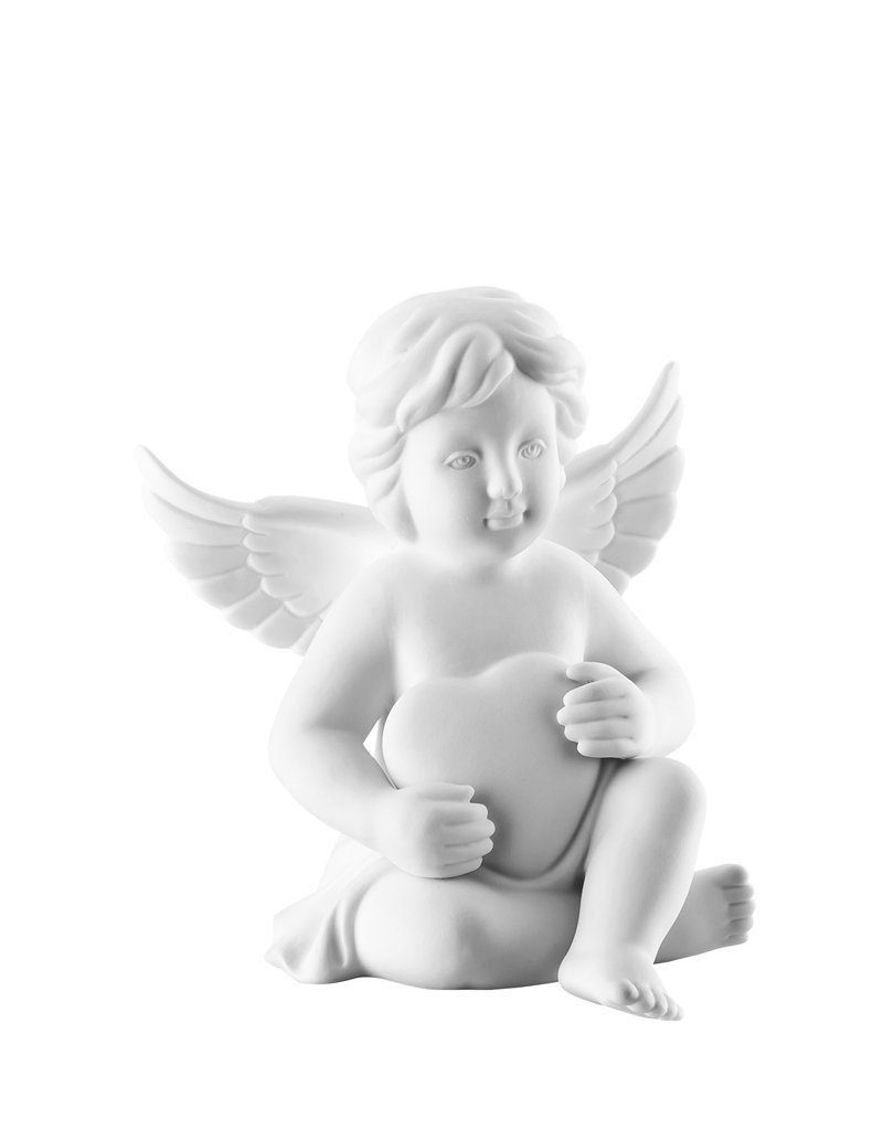 hochwertig & detailverliebt Porzellan, Rosenthal matten Engel mit Engelfigur mittel, Herz aus