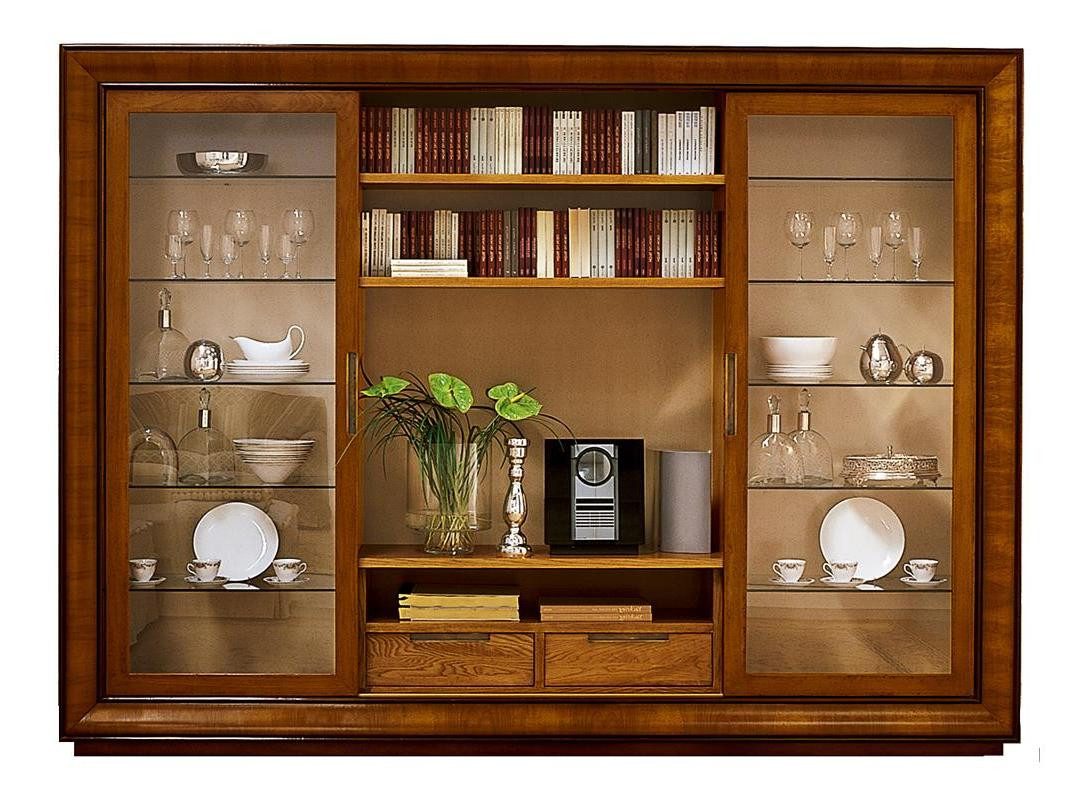 Xlmoebel Vitrine Große Wohnzimmermöbel-Sammlung aus Italienischem Holz (1-St., Vitrine) Hergestellt in Europa