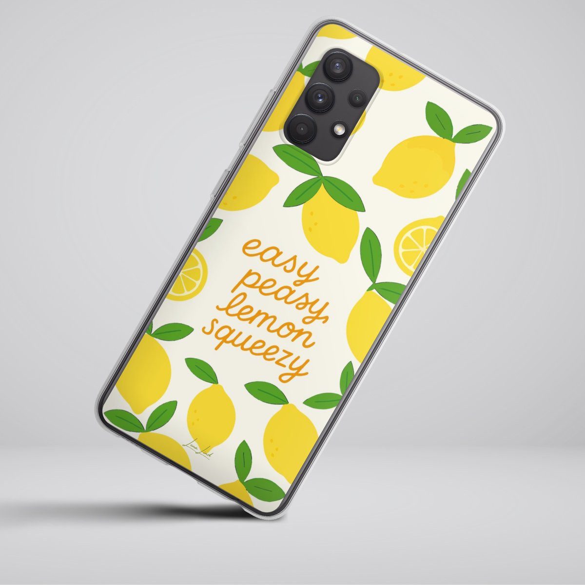 DeinDesign Handyhülle Zitrone Spruch Statement Easy Peasy Lemon Queezy, Samsung Galaxy A32 4G Silikon Hülle Bumper Case Handy Schutzhülle