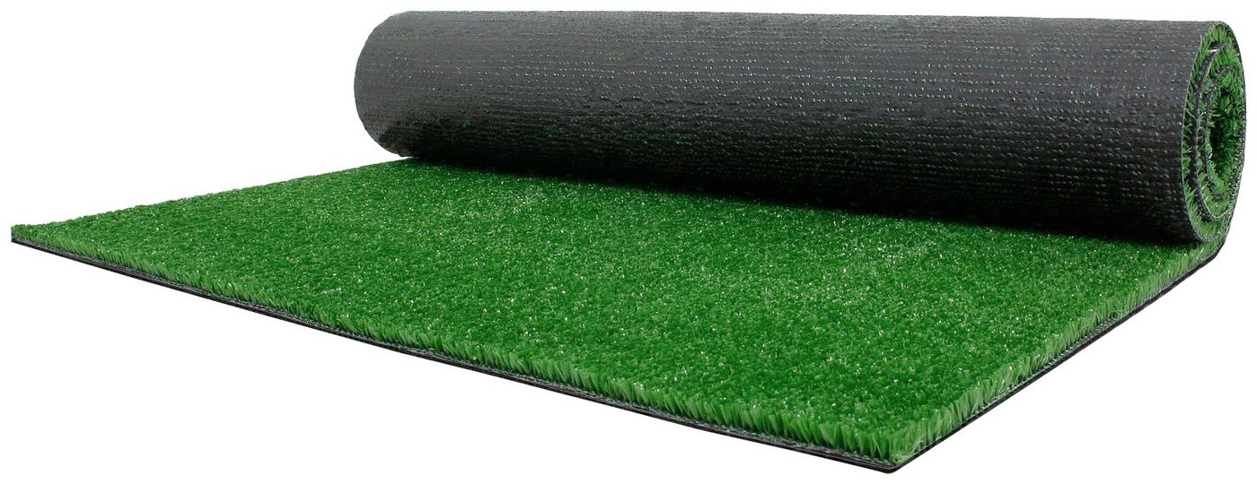 Primaflor-Ideen in Textil Kunstrasen SPRING, Gesamthöhe 7 mm, Made in Belgium, rechteckig, Rasenteppich, Drainagefunktion, witterungsbeständig, strapazierfähig