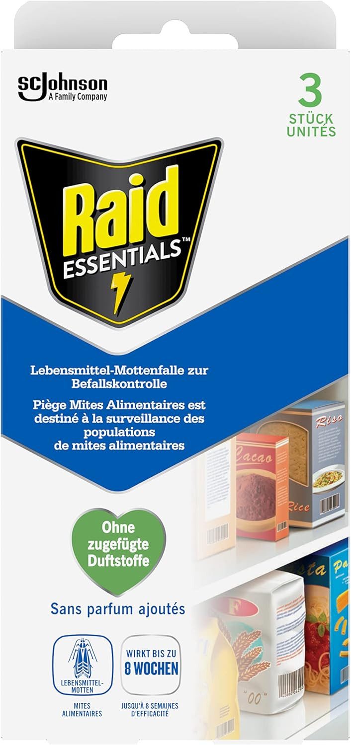 Raid Insektenfalle Essentials Lebensmittel-Mottenfalle, 3 Stück