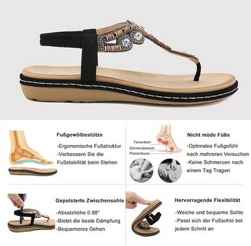 ZWY Sandalen, Sommer Flache Zehentrenner Sandaletten Badesandale