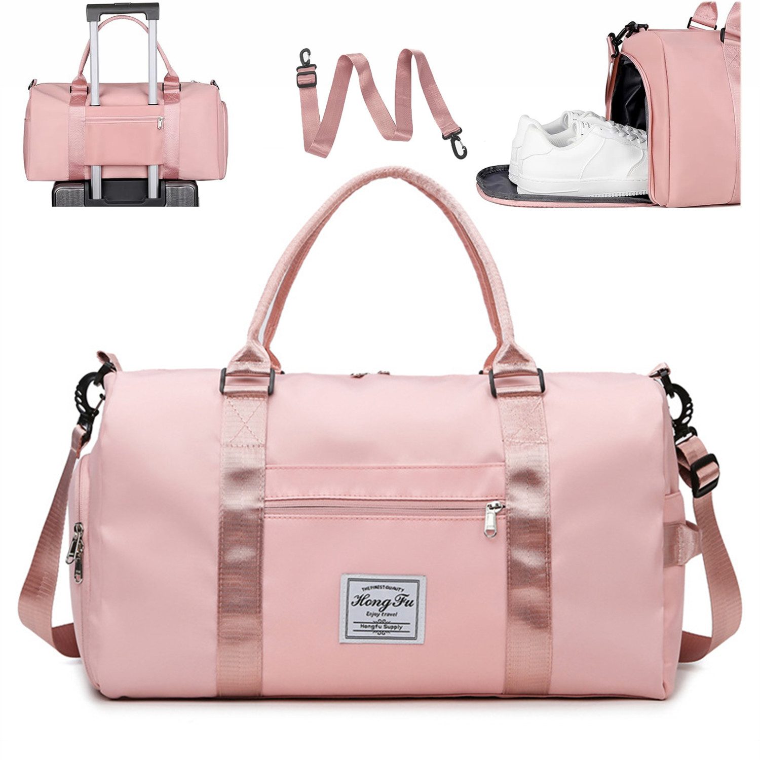 Forrlite Reisetasche Sporttasche wasserdicht Handgepäck-Taschen mit Nassfach & Schuhfach (35L großes Fassungsvermögen, verstellbaren Schultergurten Fitnesstasche, Wasserdicht, Atmungsaktiv, Abriebfest), Travel Gym Tasche Fitnesstasche mit Schultergurt für