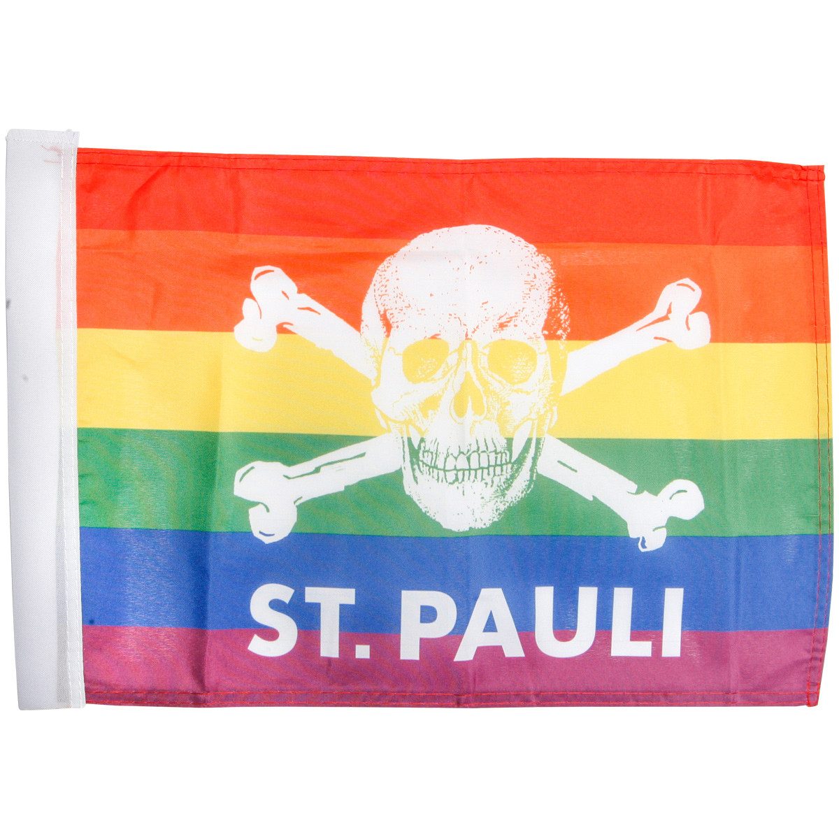FC St. Pauli Flagge FC St. Pauli - Fahne Totenkopf Regenbogen klein 30x40 cm - mehrfarbig