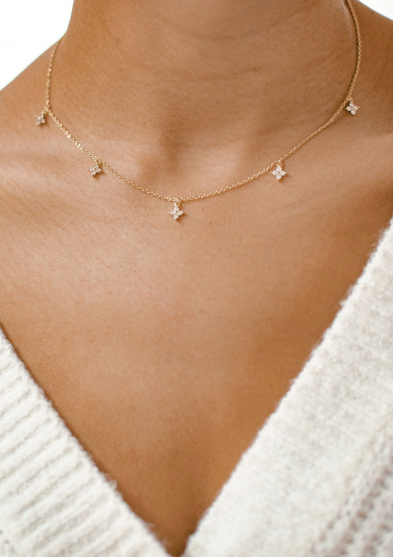 Hey Happiness Ohrring und Ketten Set mit Armband, Kristall Blumen, aus 925 günstig online kaufen