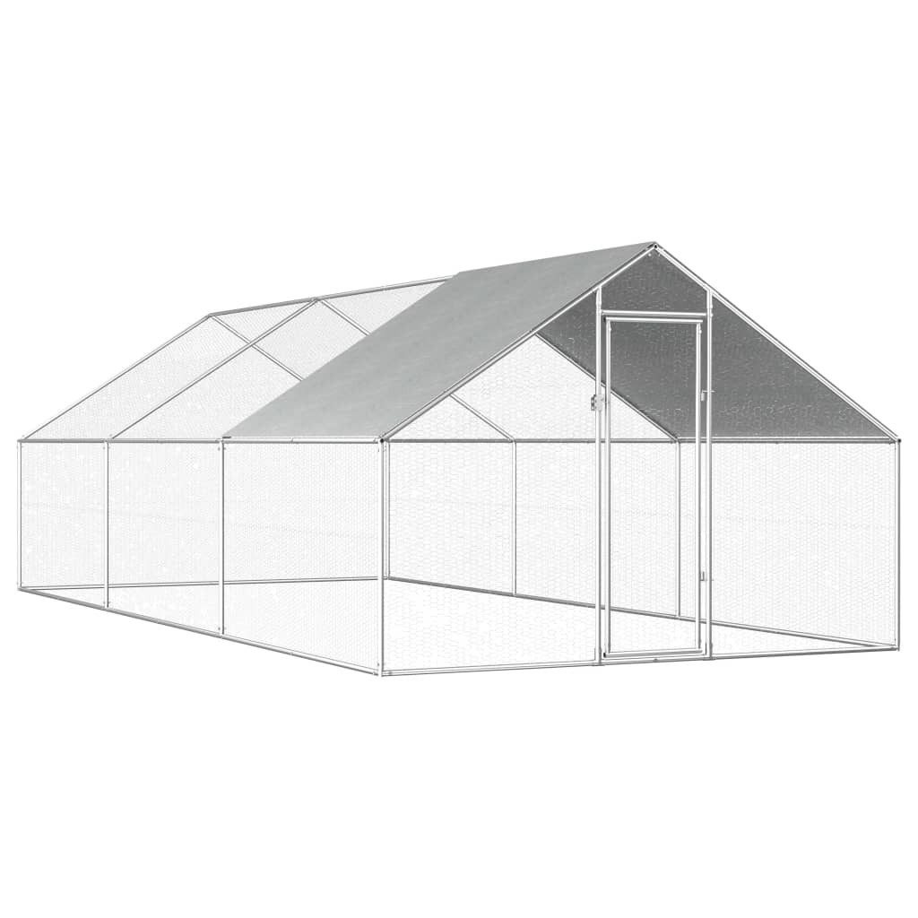 vidaXL Hühnerstall, Outdoor-Hühnerkäfig 2,75x6x1,92 m Verzinkter Stahl