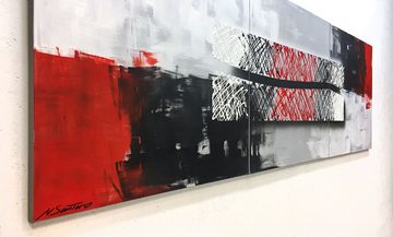 WandbilderXXL XXL-Wandbild Harmony of Contrast 240 x 80 cm, Abstraktes Gemälde, handgemaltes Unikat