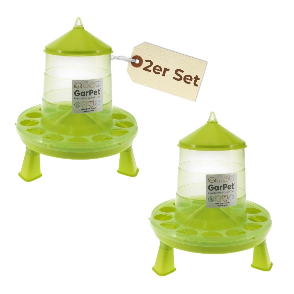 GarPet Futterspender 2er Set Futterautomat Hühner mit Füßen Hühnerfutter Automat Geflügel
