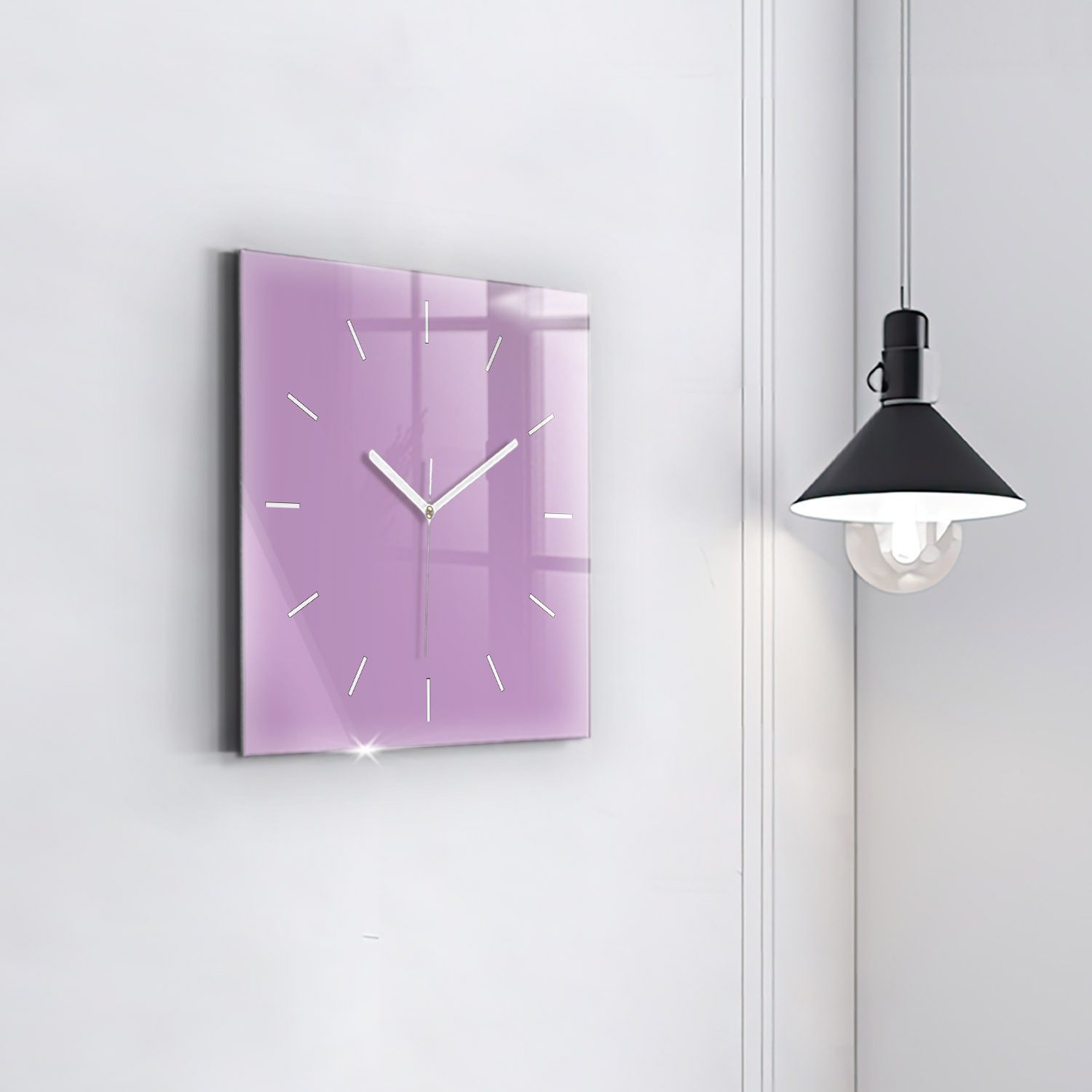 Tulup Wanduhr Glasuhr Modernistische Glaswanduhr 30x30cm Uhr aus gehärtetem Glas
