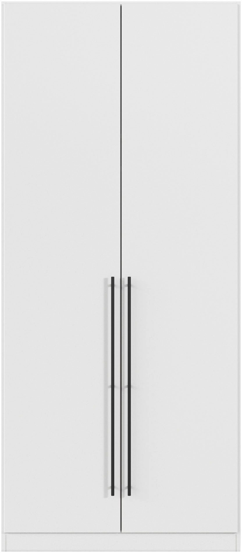 rauch Kleiderschrank Drehtürenschrank Schrank Garderobe Wäscheschrank Schlafzimmer AVOLA (in 3 verschiedenen Ausstattungen BASIC/CLASSIC/PREMIUM) mit hochwertigen Stangengriffen in Schwarz aus Metall MADE IN GERMANY