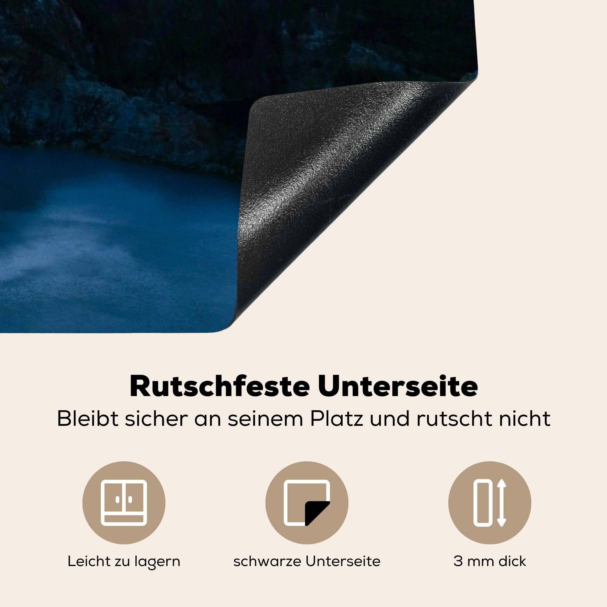 Kelimutu-Nationalparks, Sonnenuntergang Herdblende-/Abdeckplatte Vulkanlandschaft tlg), Schutz Vinyl, für des der 81x52 Induktionskochfeld MuchoWow (1 Ceranfeldabdeckung in küche, die cm,