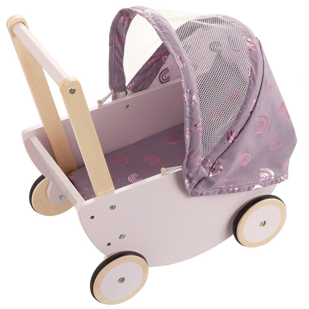 howa Puppenwagen rainbow, aus Holz mit faltbarem Verdeck