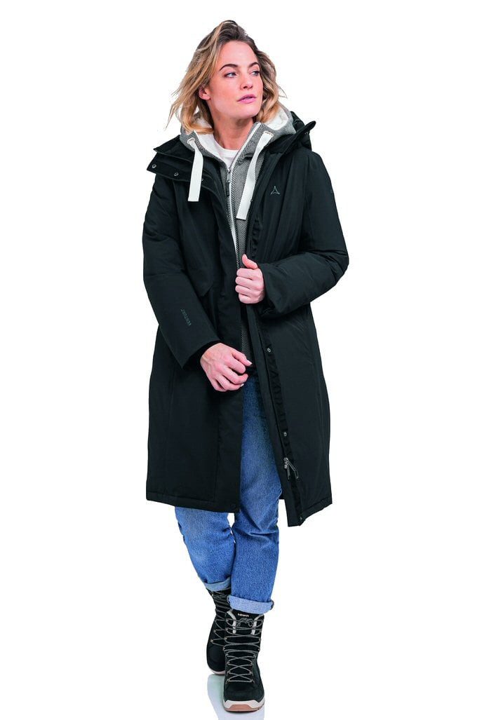 Schöffel Daunenmantel Down Parka Canterbury (4-Wege-Stretch, sehr warm, wasserdicht) schwarz