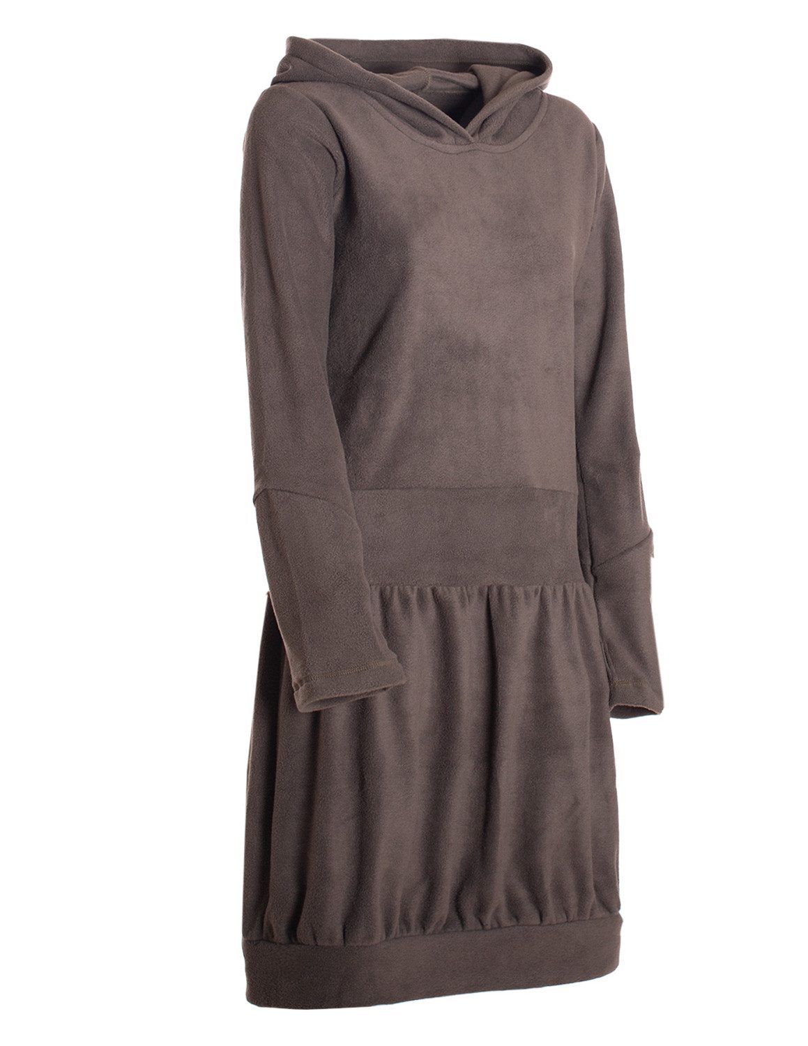 Vishes Ballonkleid Warmes Winterkleid aus Fleece mit Kapuze im Ballonstyle Alternative Bekleidung, Ethno, Hippie, Retro Style