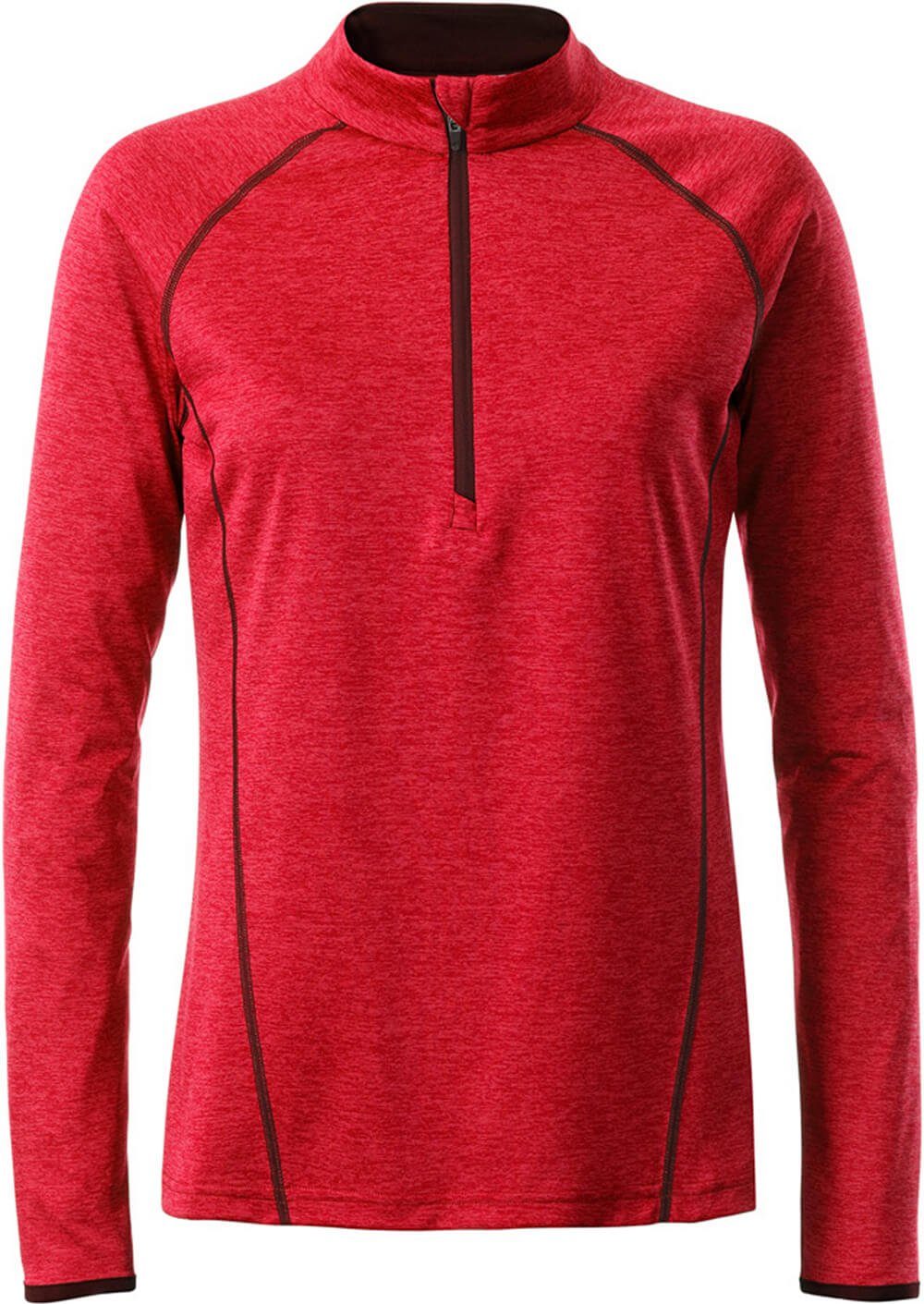 James & JN Nicholson Nicholson Funktions-Shirt trocknend James Damen 497 red Funktionsshirt Langarm & schnell