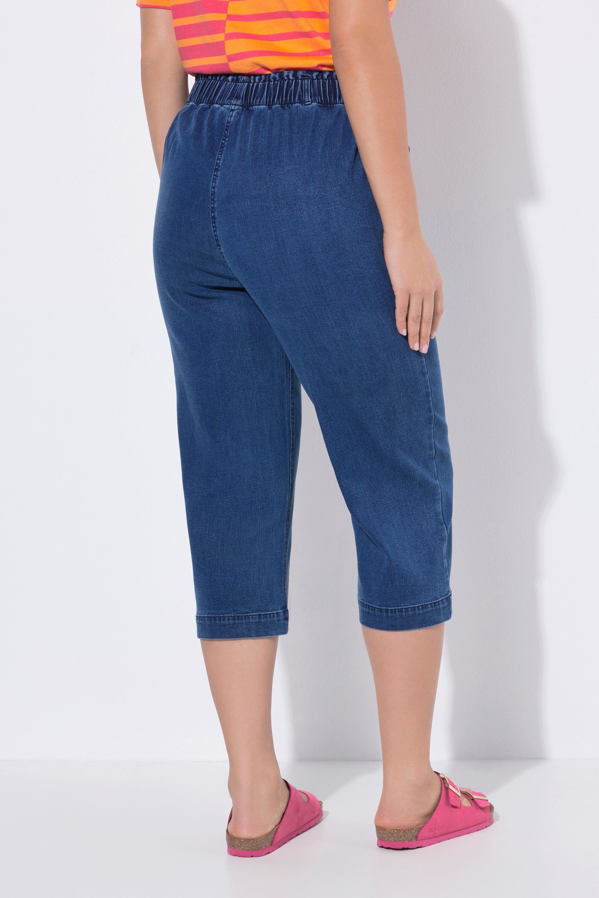 Ulla Popken 5-Pocket-Jeans Lyocell-3/4-Hose Rose