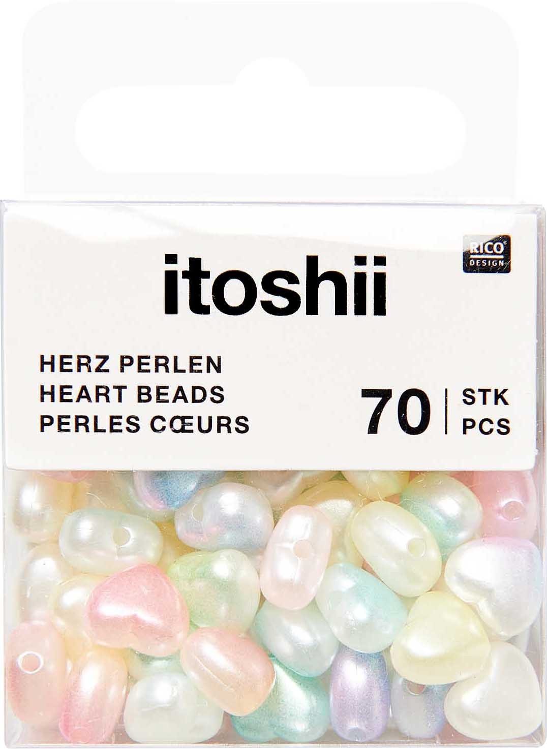 Rico Design Bastelperlen itoshii Perlen Herzen, Herzen, 70 Stück