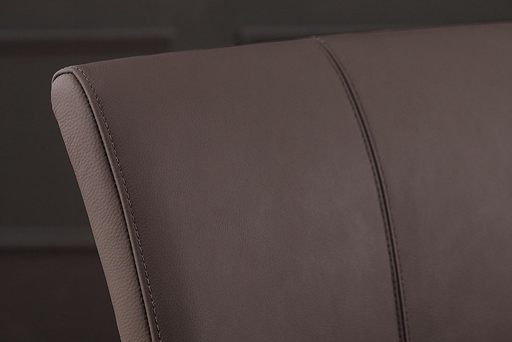 riess-ambiente Esszimmerstuhl SAMSON taupe grau / schwarz · Schwingstuhl mit Echtleder-Bezug (Einzelartikel, 1 St), Esszimmer · mit Armlehnen & Metallrahmen · bis 120kg belastbar