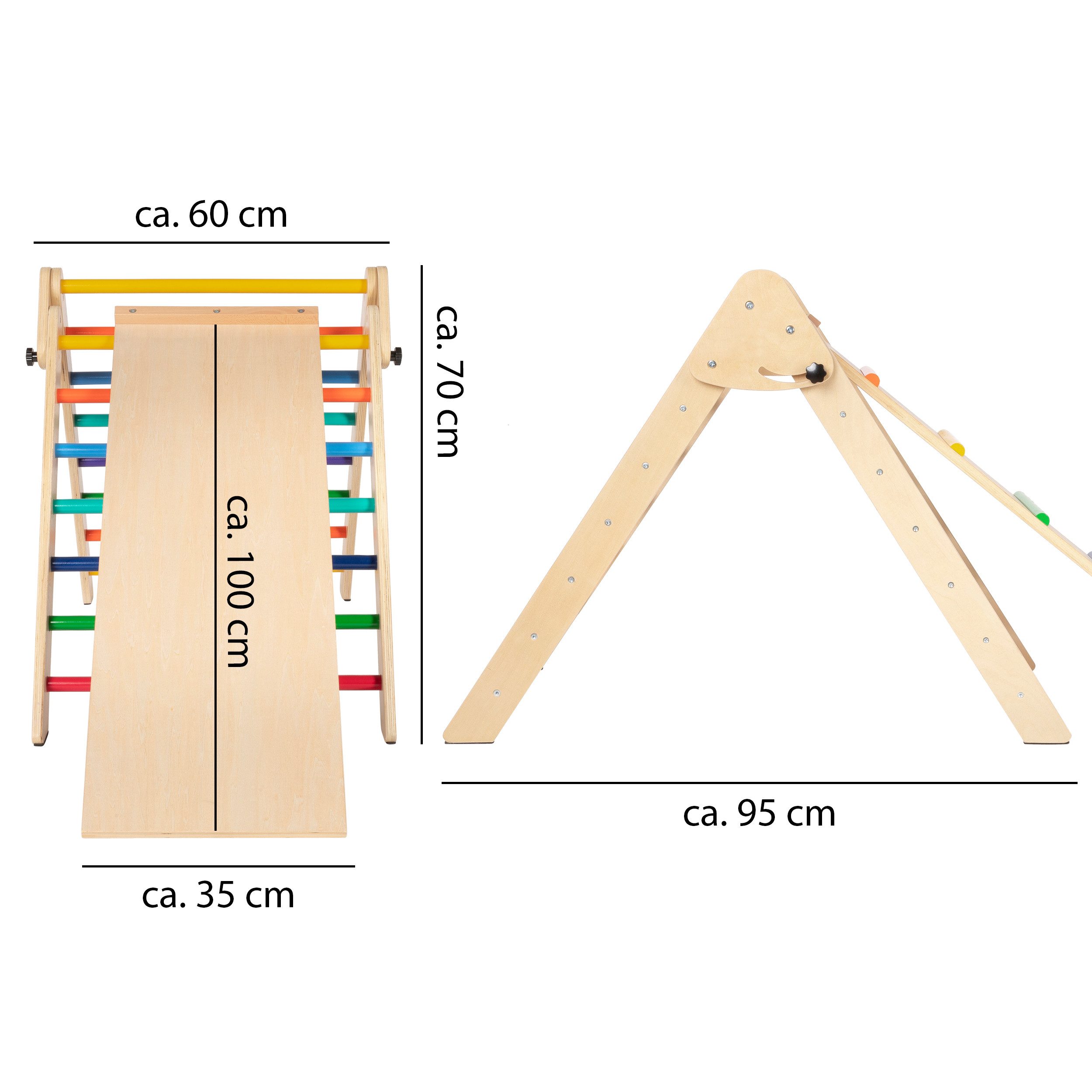 ONVAYA Klettergerüst Kletterdreieck mit Rutsche Pikler Art I Sprossendreiec günstig online kaufen