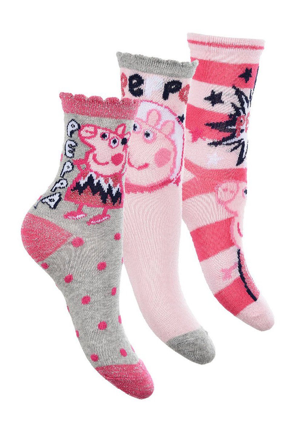 Peppa Pig Socken Kinder Wutz Peppa Paket Socken Strümpfe Mädchen (6-Paar)