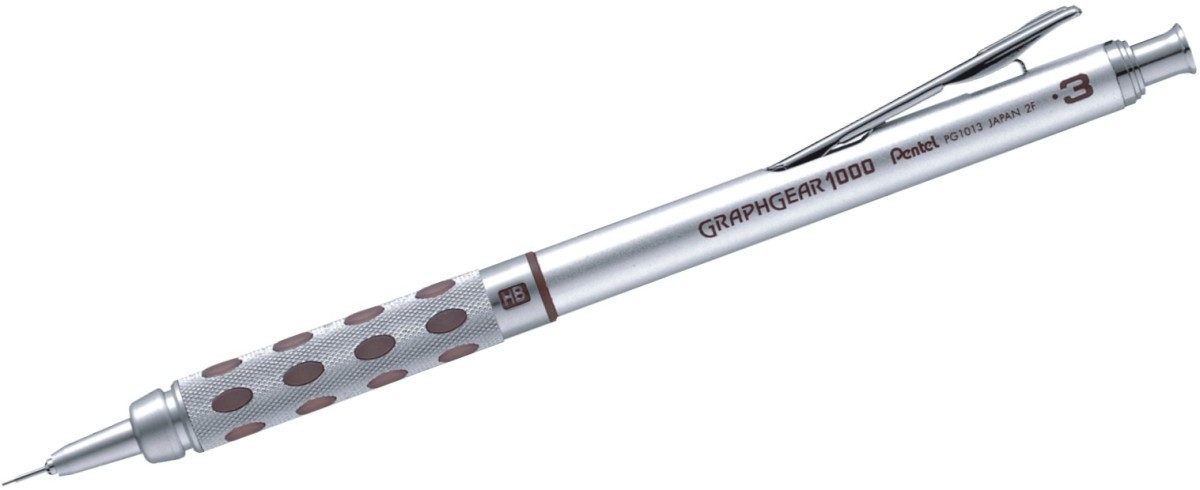 PENTEL Bleistift Druckbleistift Graphgear 1000 0,3mm silber/braun