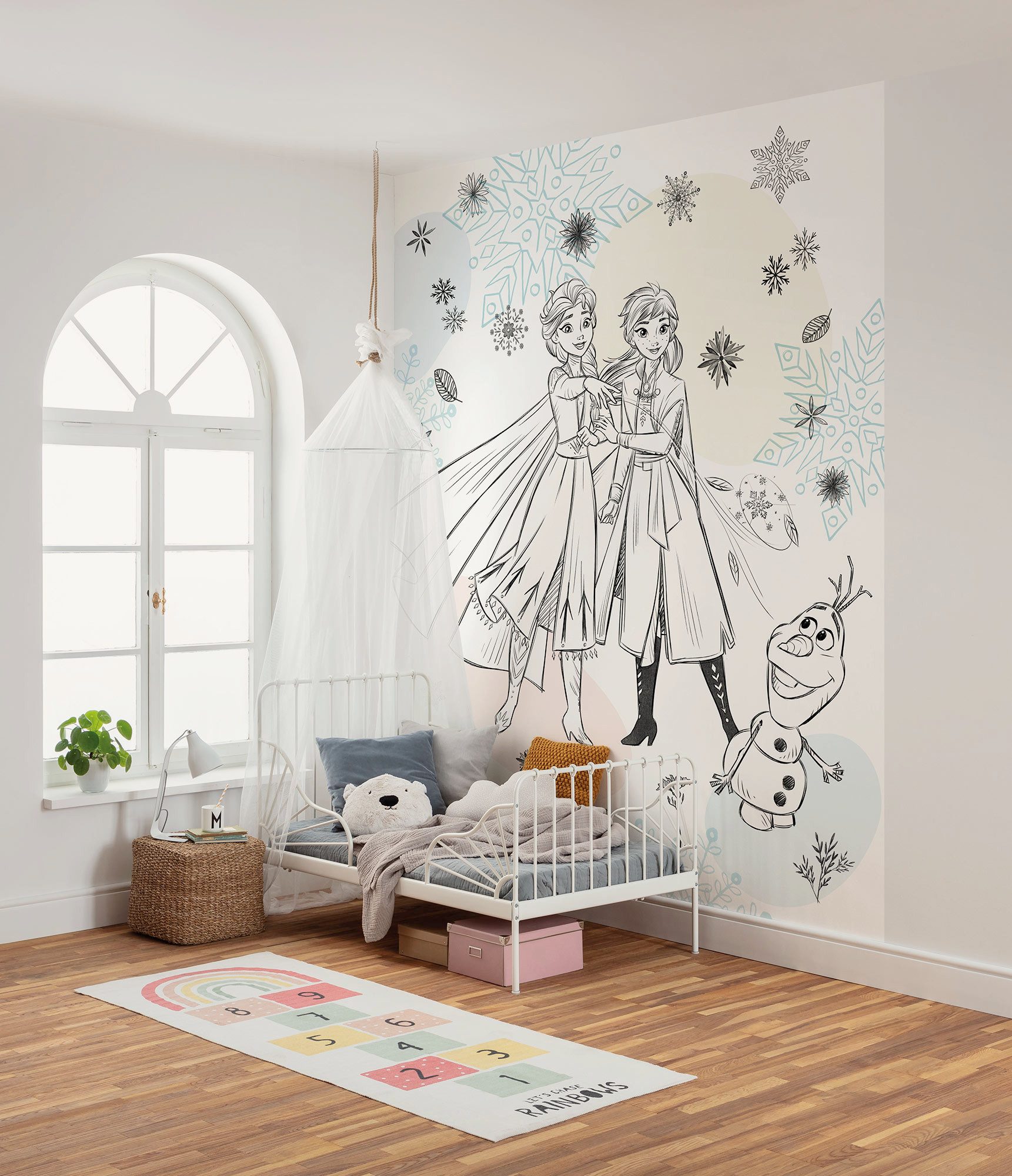 Komar Kindertapete Disney Frozen Sketch Sisters, glatt, bedruckt, (Packung, 1 St)