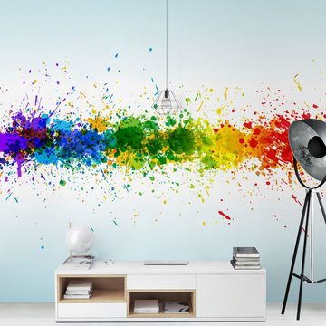 Bilderdepot24 Kindertapete Kinderzimmer Rainbow Splatter Kinder Wanddeko Regenbogen modern, Glatt, Matt, (Inklusive Gratis-Kleister oder selbstklebend), Mädchenzimmer Jungenzimmer Babyzimmer Bildtapete Fototapete Wandtapete