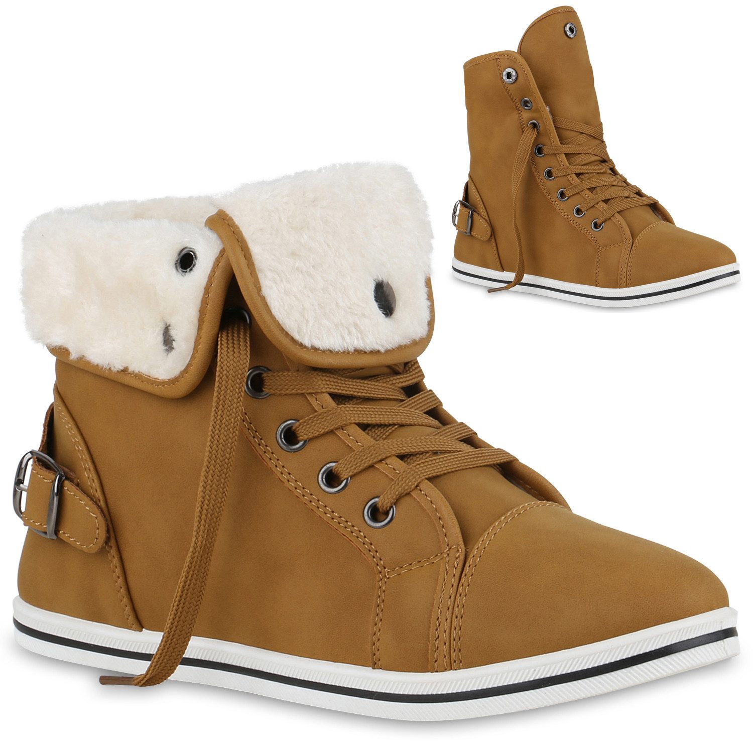 VAN HILL 840858 Sneaker Damen Warm Gefüttert Sneaker High Bequem Schnürer S günstig online kaufen