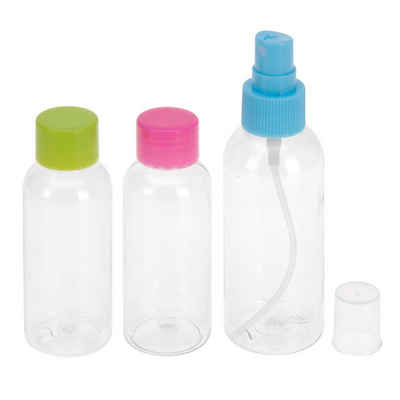 HAC24 Reisebehälter Reiseflaschen-Set Plastikflaschen Shampoo Flasche Handgepäck (Set, 3 St), Ideal für Flugreisen, Wochenend-Trips, Büro