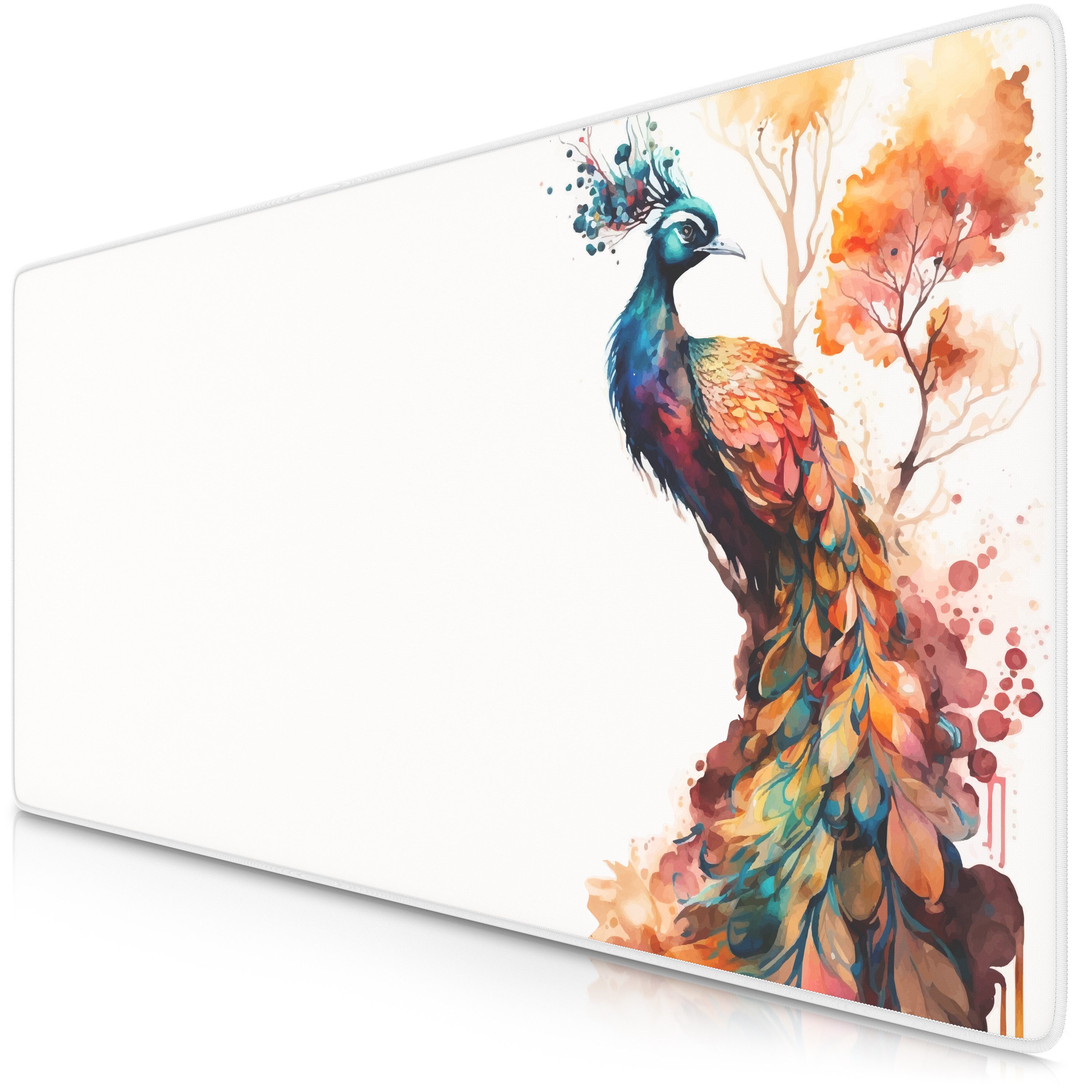 Titanwolf Gaming Mauspad XXL Speed Mousepad 900 x 400 x 3 mm, Schreibtischauflage, abwaschbar, rutschfeste Rückseite, Geschwindigkeit & Präzision, Colour Peacock