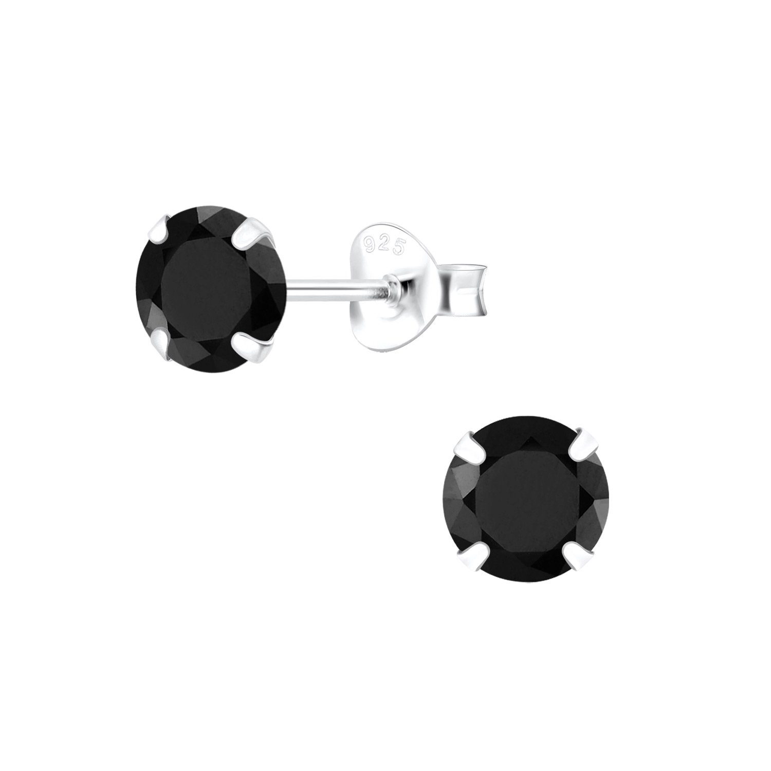 ALEXANDER YORK Paar Ohrstecker Zirkonia 6 mm schwarz, 2-tlg. (Ohrstecker)