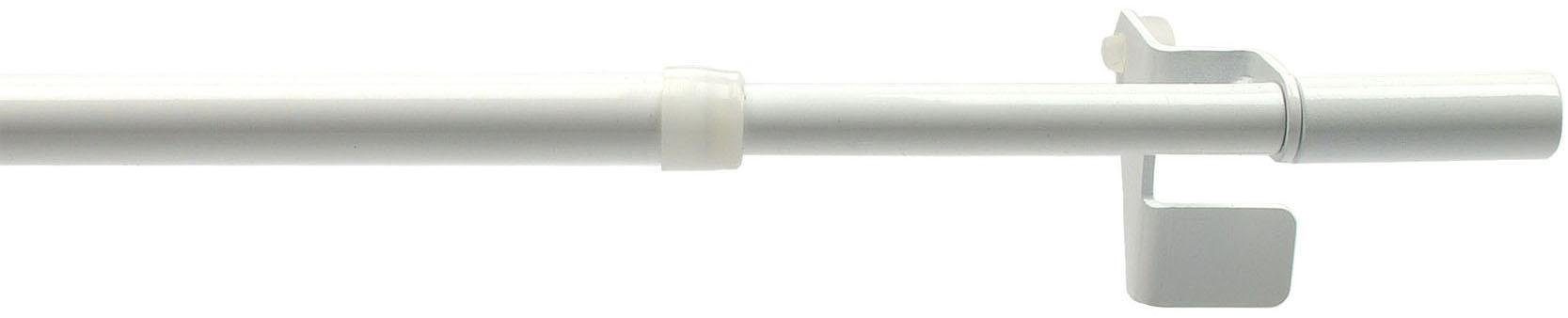 Scheibenstange Press-Fix, Liedeco, Ø 12 mm, 1-läufig, ausziehbar, ohne Bohren, geklemmt, Edelstahl, Kunststoff weiß