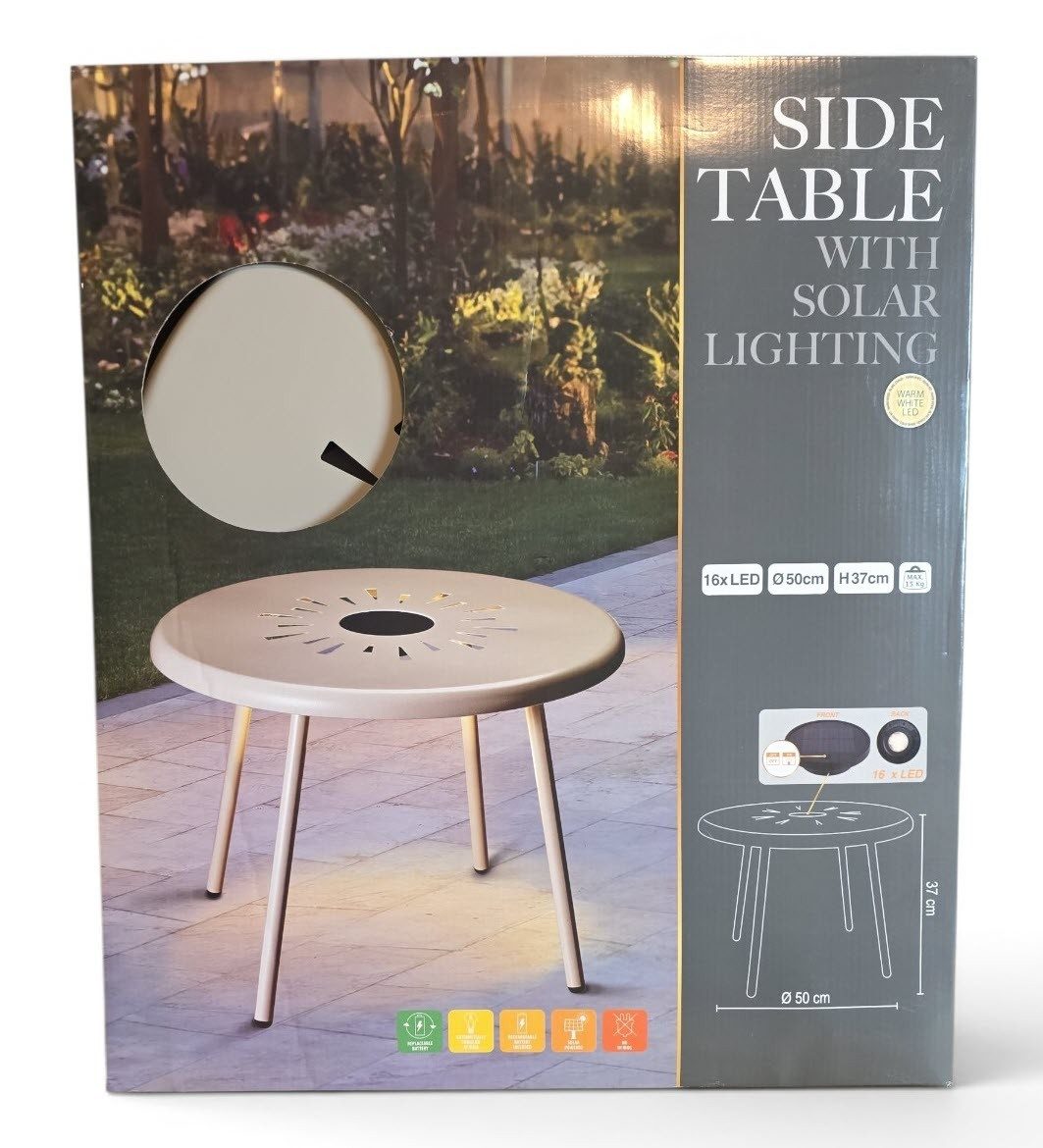 Spectrum Beistelltisch Outdoor Solar-Tisch Dm 50 cm Beistelltisch mit Solarbeleuchtung