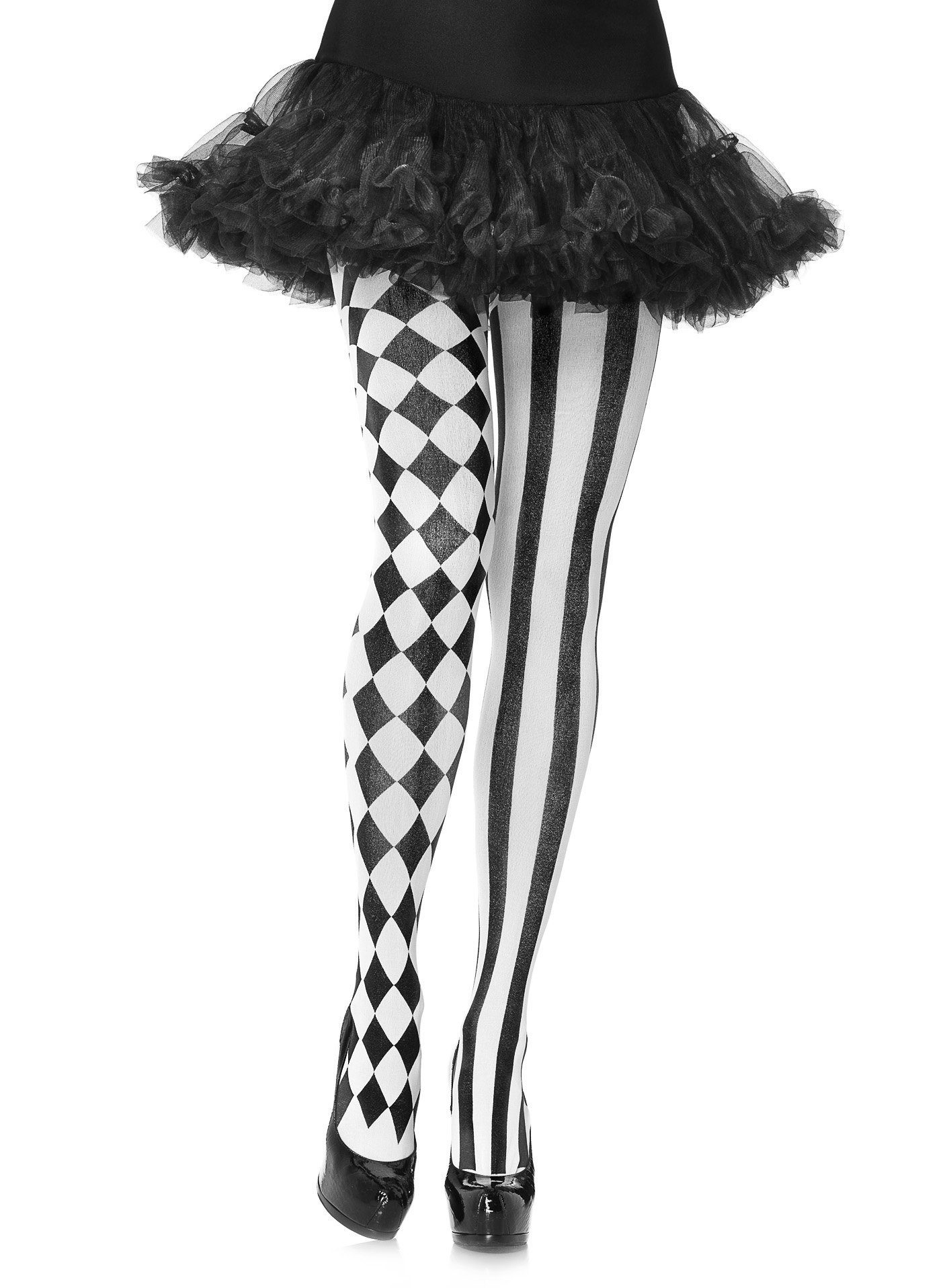 Leg Avenue und Stil das Stylishes Eleganz Kostüm Accessoire, mit vereint Harlekinmuster, Strumpfhose
