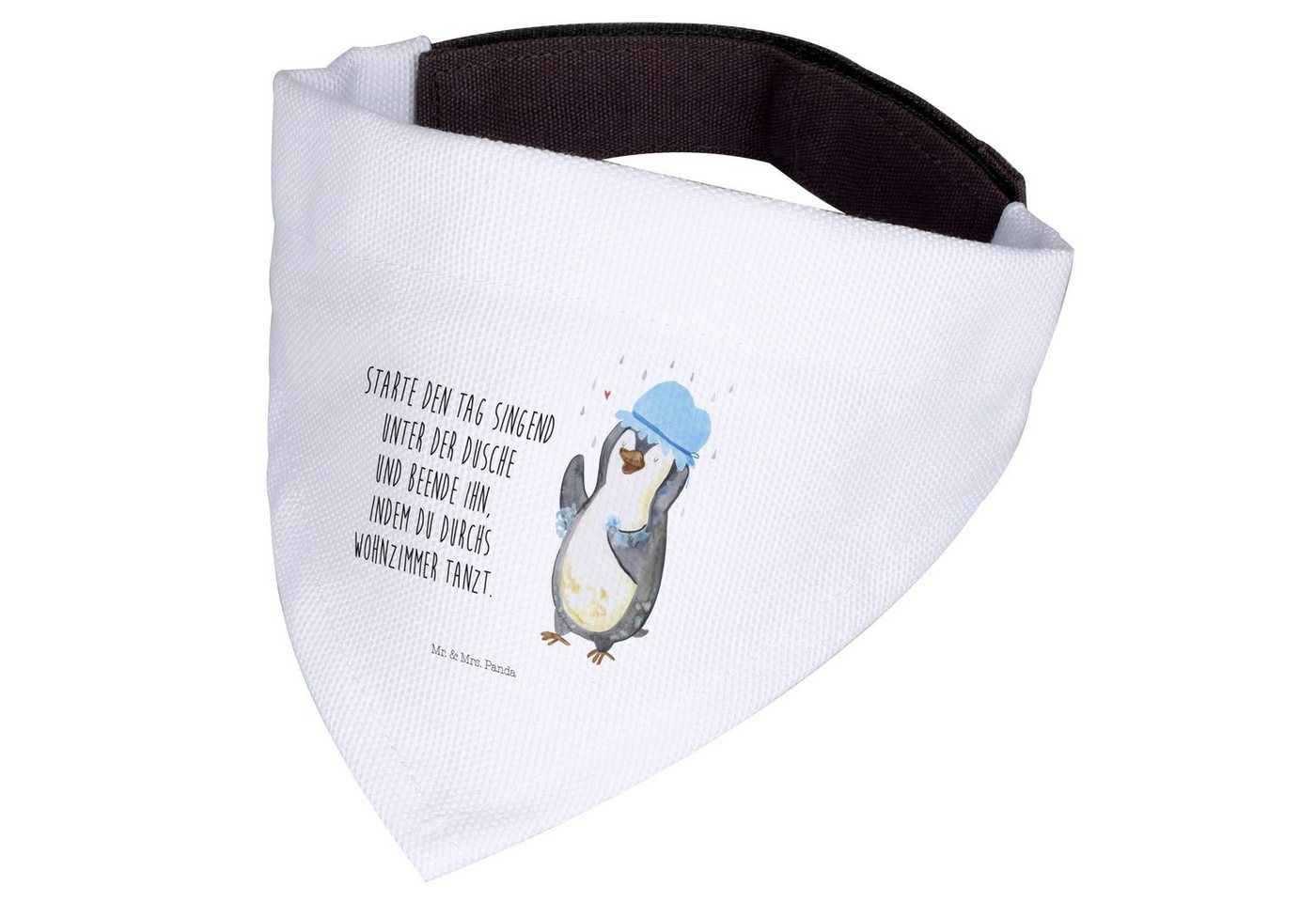 Thumbnail - Mr. & Mrs. Panda Hundefliege Pinguin Duschen - Weiß - Geschenk, kleine Hunde, Tuch, Halstuch, bade, Polyester, Kuschelig...