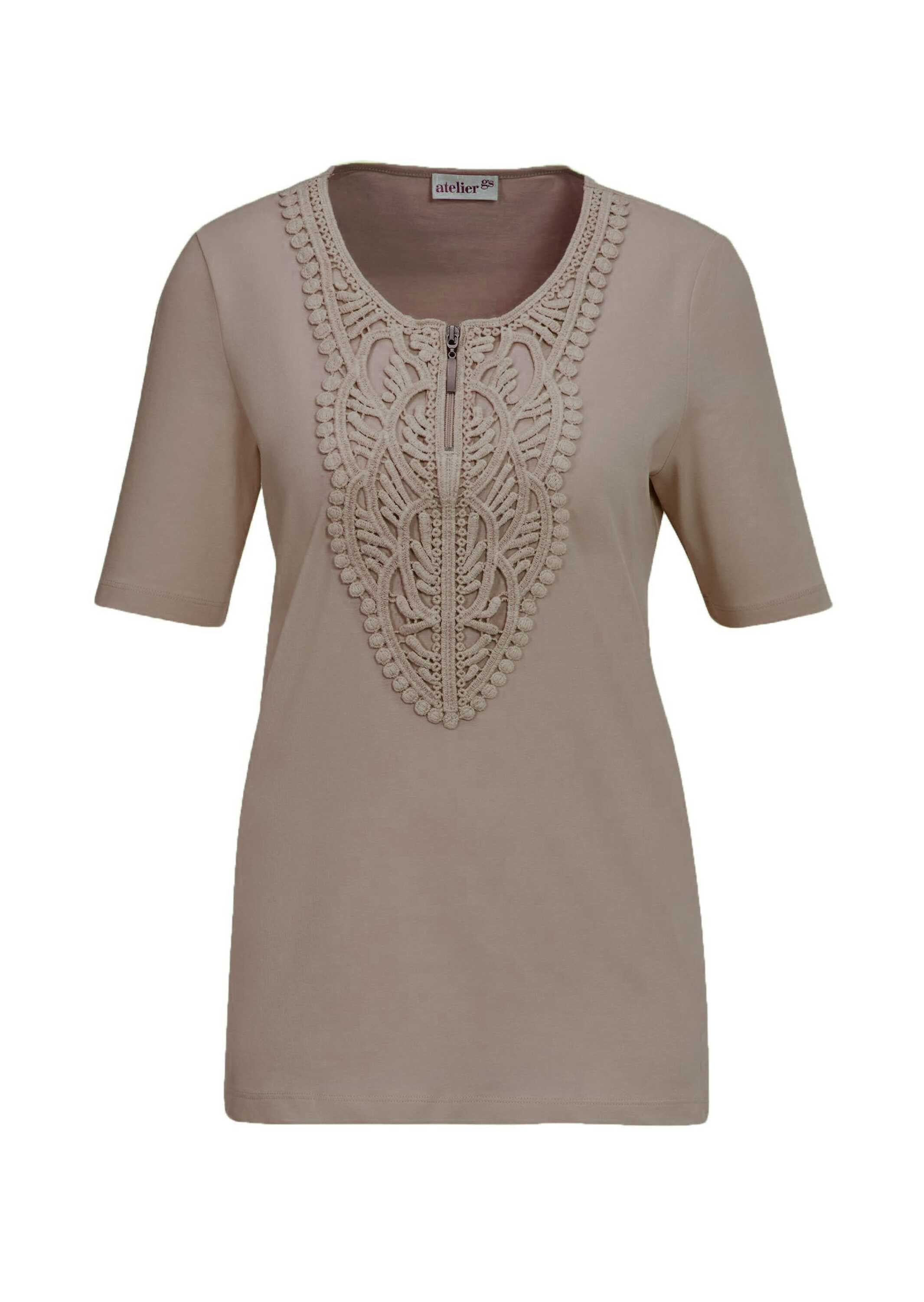 T-Shirt Elegantes Jerseyshirt mit Rundhals