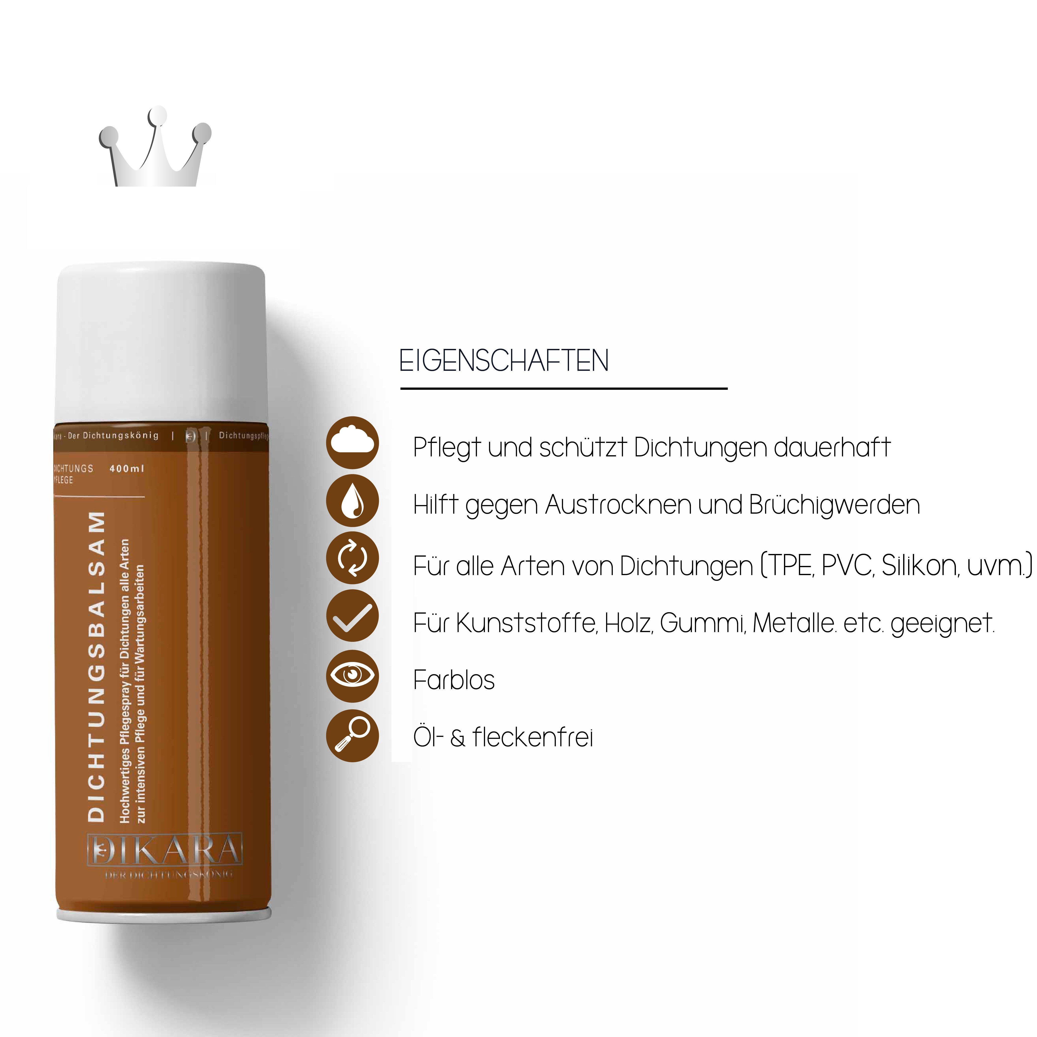 Dikara Silikonöl Dichtungsbalsam Dichtungspflege öl- und fettfreies Silikonspray 400 ml, 400 ml, 400 ml Schmiermittel – Bild 5 von 5