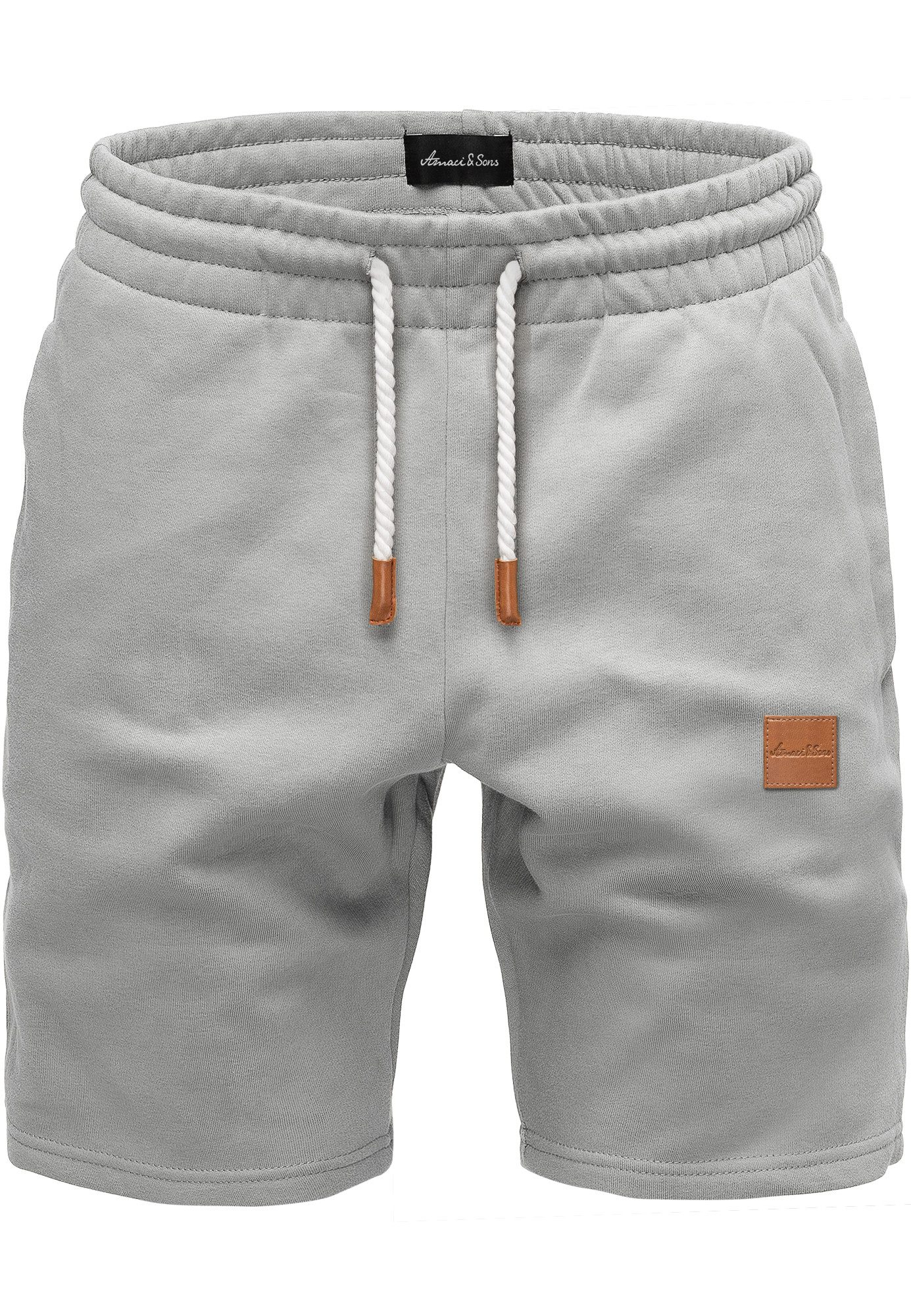 Amaci&Sons Sweatshorts DEVON Shorts Herren Bermuda Sweat Short Hose Regular Fit mit Patch