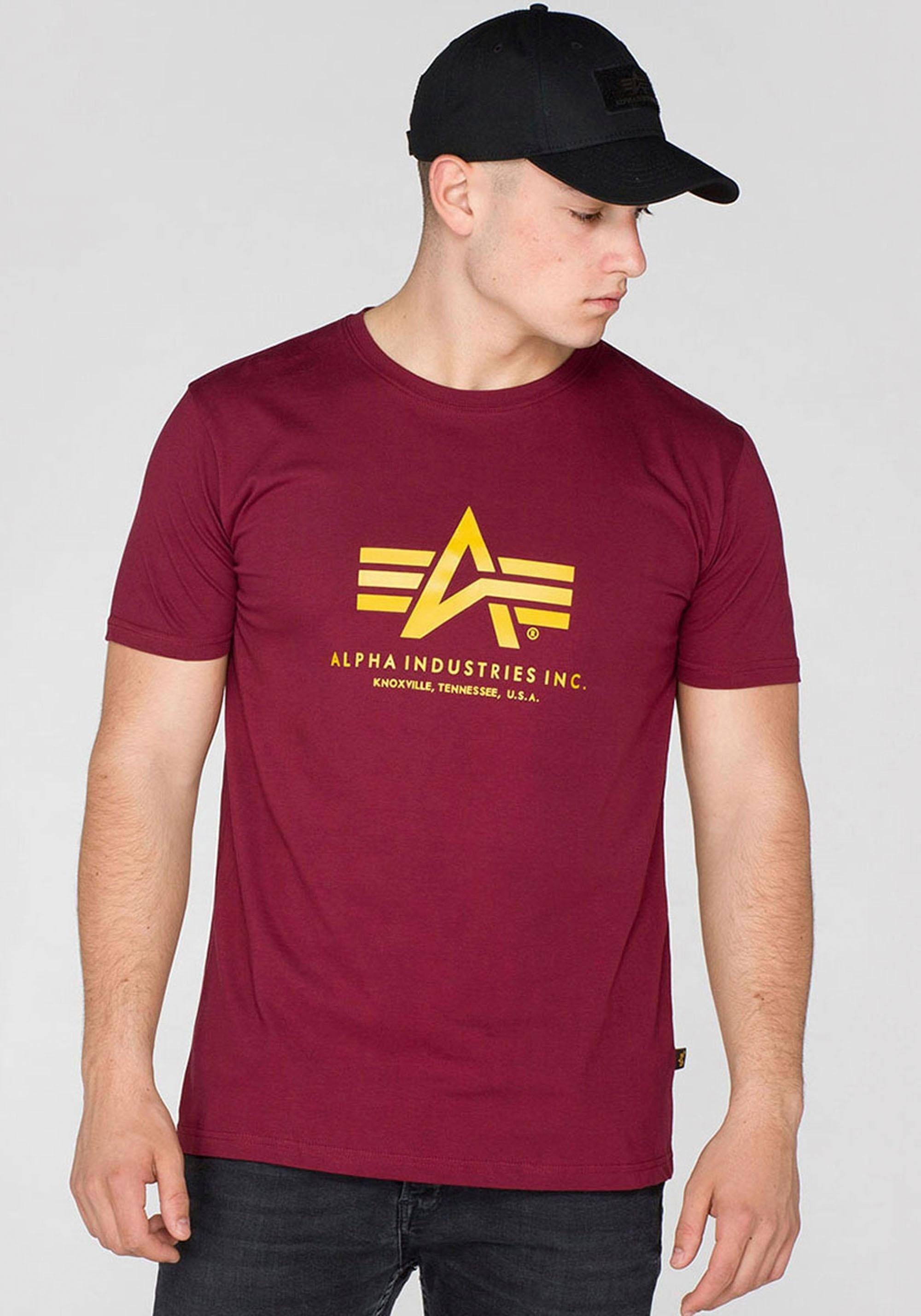 T-Shirt Alpha Basic optimalen Baumwolle Industries Aus den T-Shirt, Tragekomfort reiner für