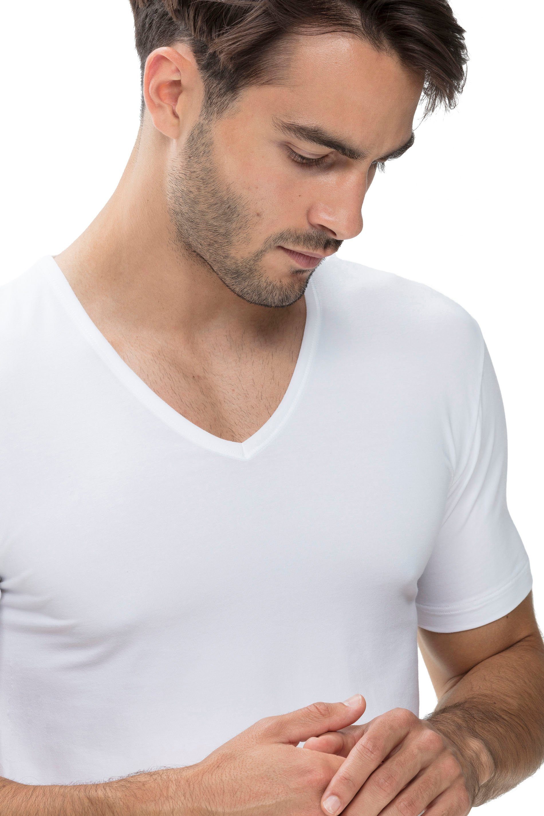 Mey Unterziehshirt weiss Dry und mit V-Ausshnitt Cotton Halbarm