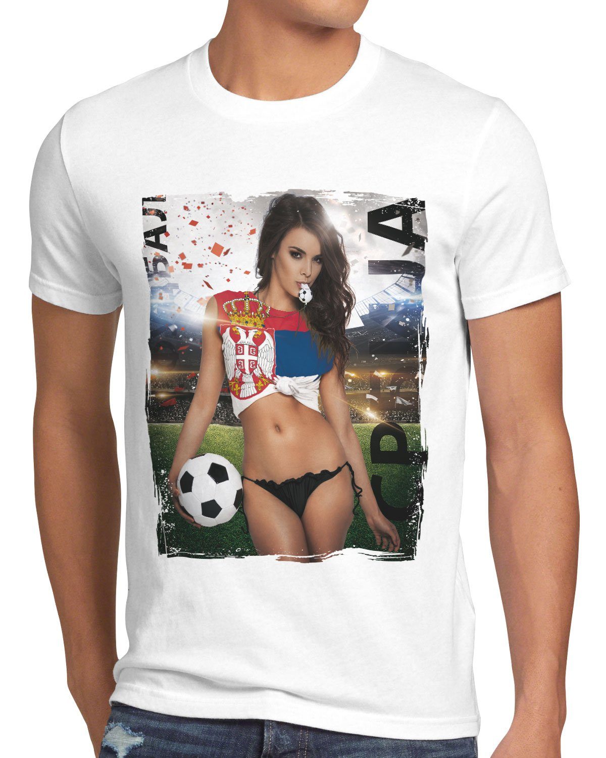 Soccer Print-Shirt Germany EM Weiss 2022 T-Shirt Girl style3 Trikot Deutschland Herren Fußball