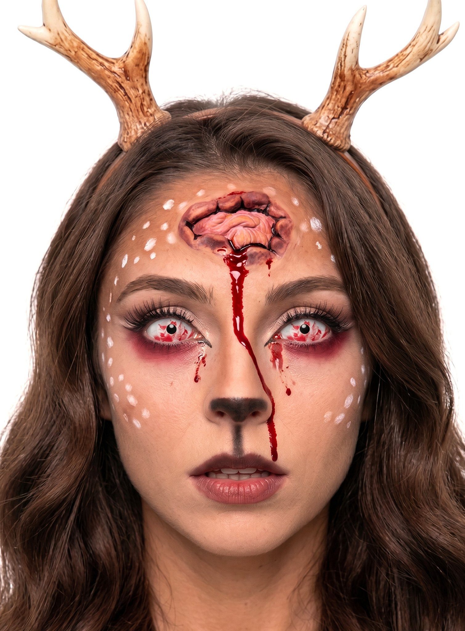 Wizardo Theaterschminke Headshot - Latexwunde, Diese klaffende Wunde lässt sich einfach ankleben und sieht aus, als