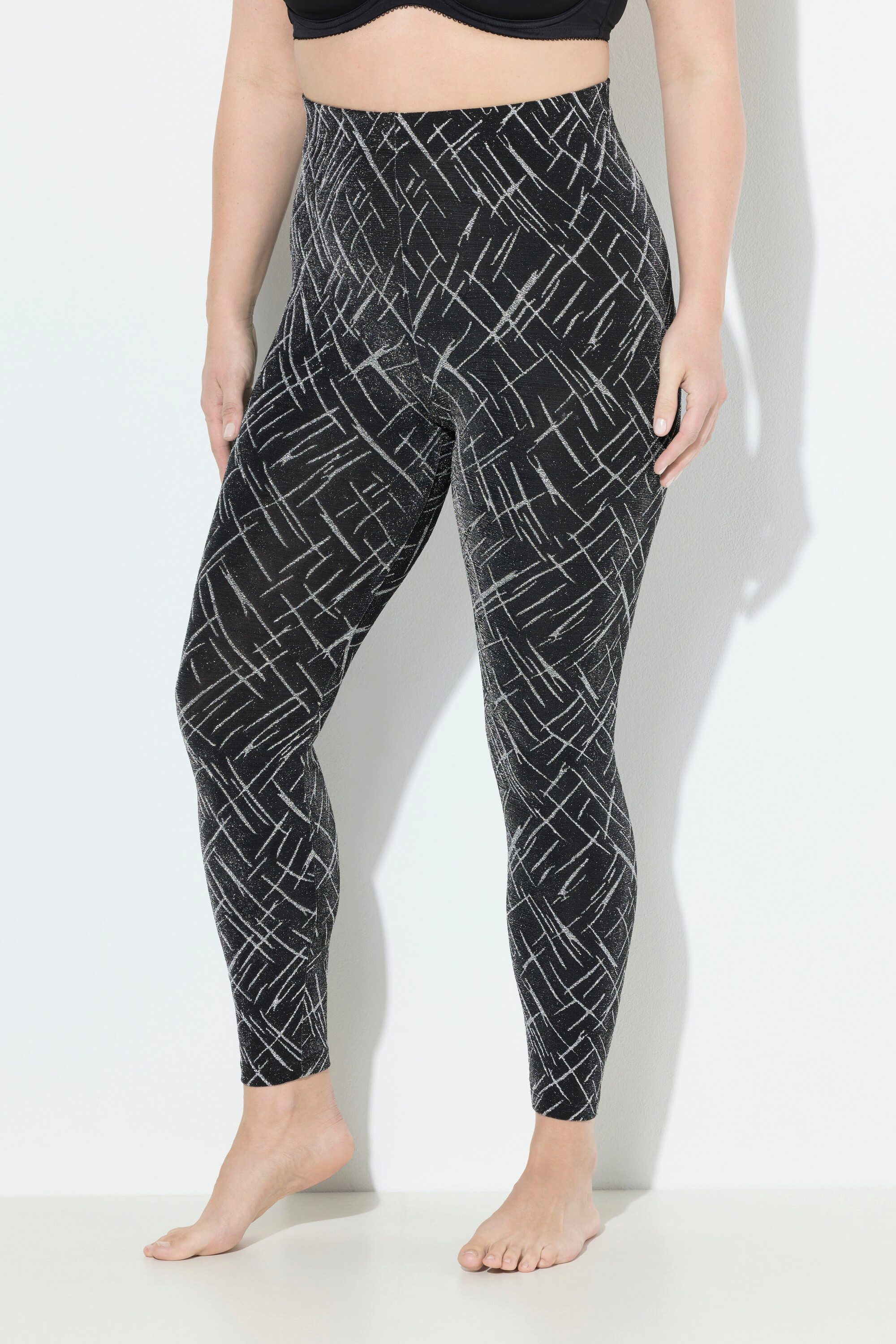 Ulla Popken Feinstrumpfhose Strumpf-Leggings gemustert Glitter