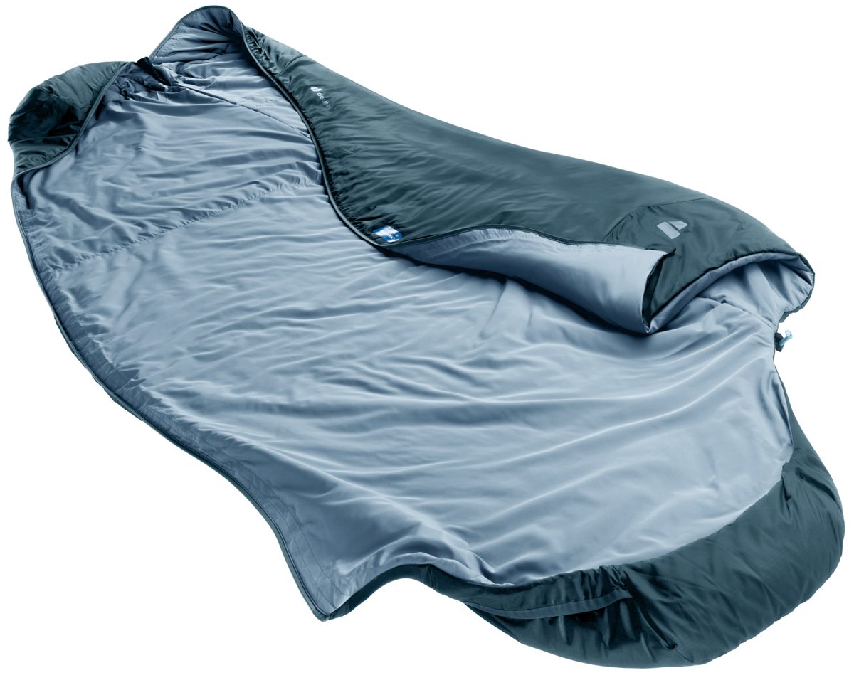 deuter Schlafsack DREAMLITE 15C/59F, eiförmiger Komfortschnitt, mit Konturkapuze und Kordelzug